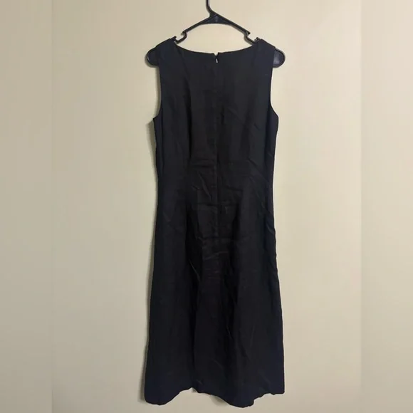 Talbots Irish Linen V-Neck Sleeveless Career Maxi Dress Size 6 Small Back Zip - Picture 2 of 7